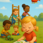 kids reading a storybook for fun